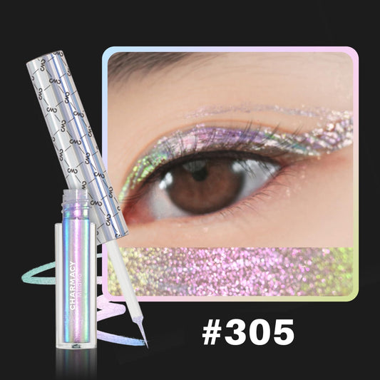 CHARMACY Chameleon Liquid Eyeliner, Liquid Glitter Eyeliner, Highly Pigmented, Metallic MultiColor Shifting waterproof Eyeliner, Ultra-Fine Tip, Longwearing, Smudge-proof (#305)