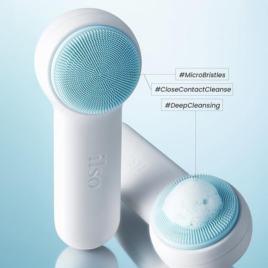 ilso Pore Cleansing Master, Silicone Facial Brush (White Blue)
