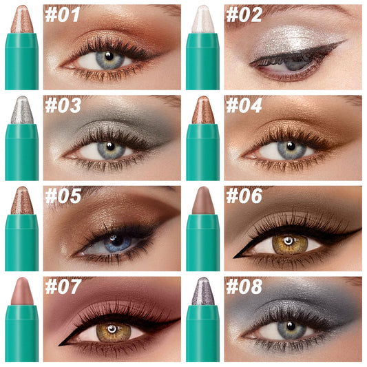 4Pcs Eyeshadow Stick, Cream Eye Shadow Brightener Sticks Set for Eyes, Champagne Pearl Taupe Bronze Cocoa Stone Putty Smoky Amethyst Shimmer Matte Pencil Eye Eye Liner Makeup Waterproof (4PCS A)